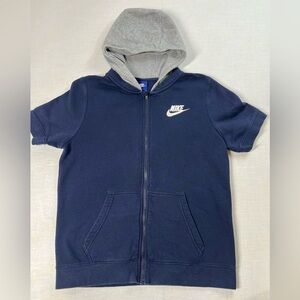 Vintage Y2K NIKE SHORT SLEEVE ZIP UP HOODIE YOUTH SIZE XL.